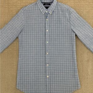 Banana Republic Men's Blue Checkered Shirt Camden fit large